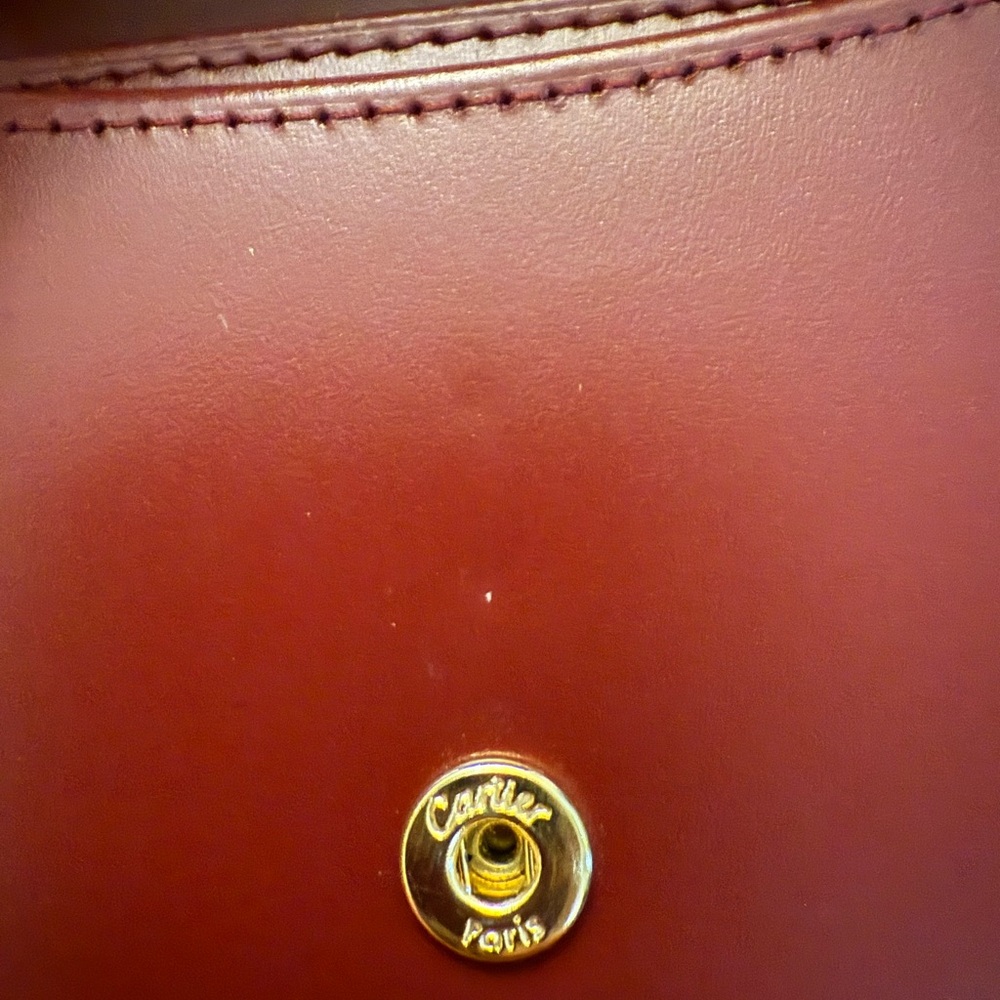 EUC Must de Cartier Women's Deep Red Leather coin pouch - Picture 11 of 12